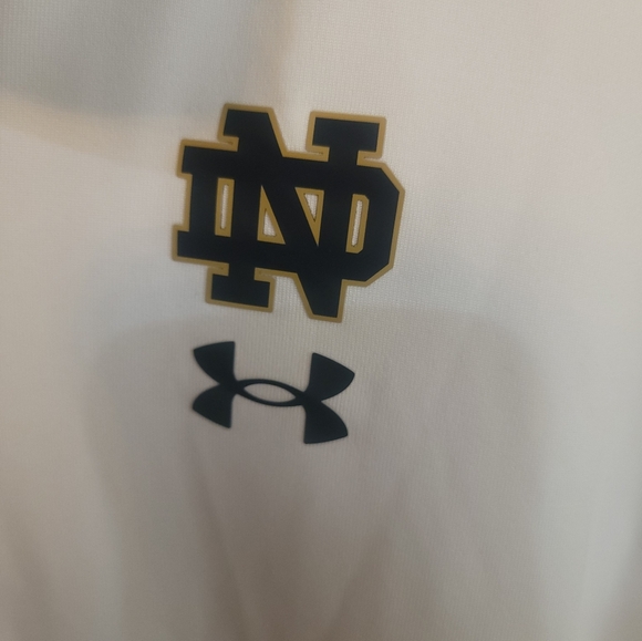 NWOT Mens Sz XL Under Armour White 1/4 Zip Pullover University Notre Dame Shirt - Picture 7 of 9